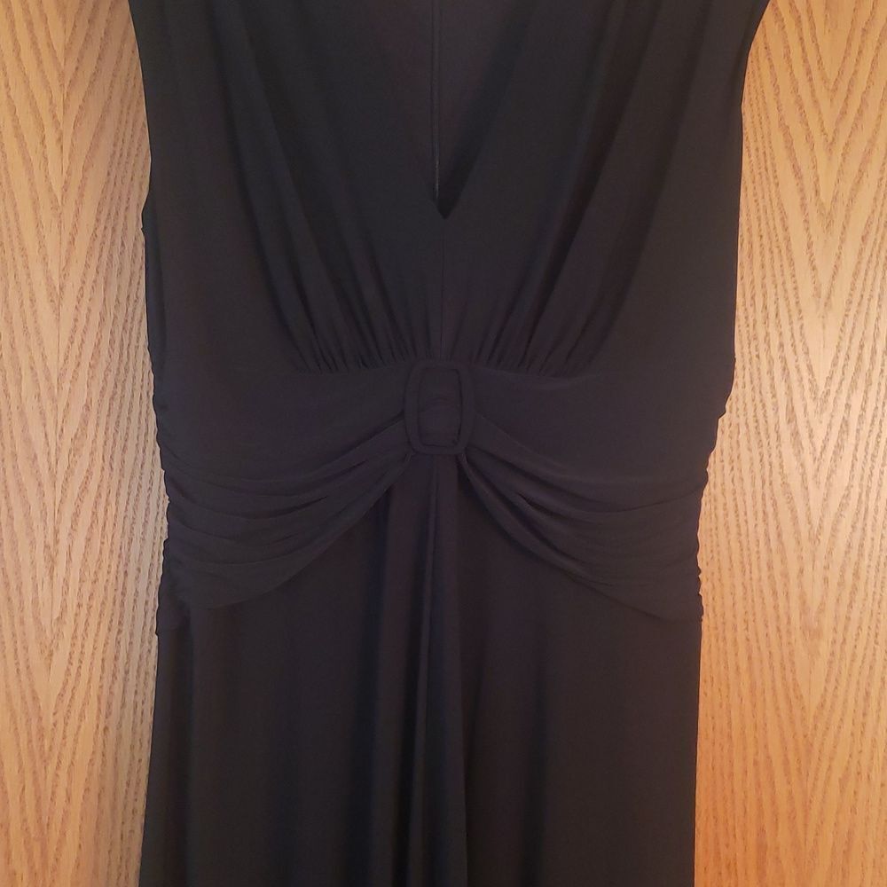Black Joneswear Dress - Ruching at Front and Back Waist - Buckle Accent Sz 14 - Picture 3 of 6